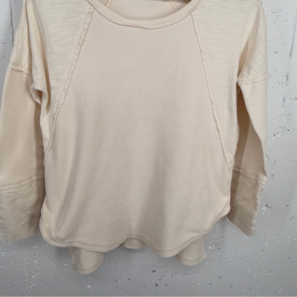 Soft Surroundings Women’s size Medium Cream Waffle Knit Thermal Wayfarer Tunic - Picture 3 of 14